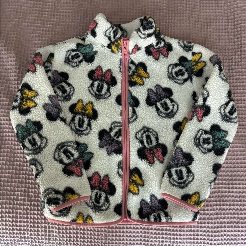 Disney Minnie Mouse Fleece Jacket sweater zip up size 12 , jumping beans